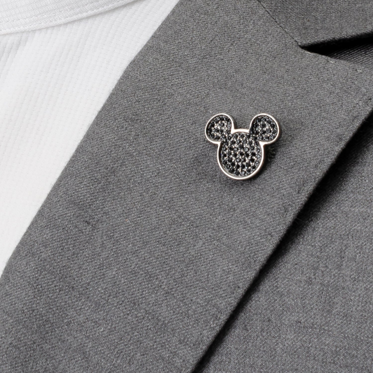  Cufflinks Black Pave Crystal Mickey Mouse Lapel Pin - Default Title - Bonton