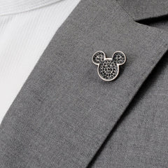 Black Pave Crystal Mickey Mouse Lapel Pin