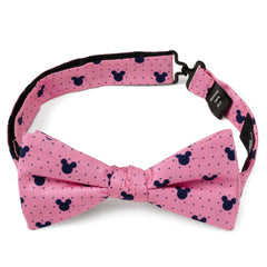 Mickey Silhouette Pink Dot Pre-Tied Bow Tie