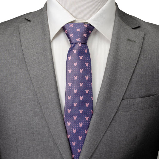 Mickey Silhouette Purple Pink Dot Tie