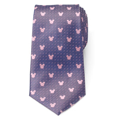 Mickey Silhouette Purple Pink Dot Tie