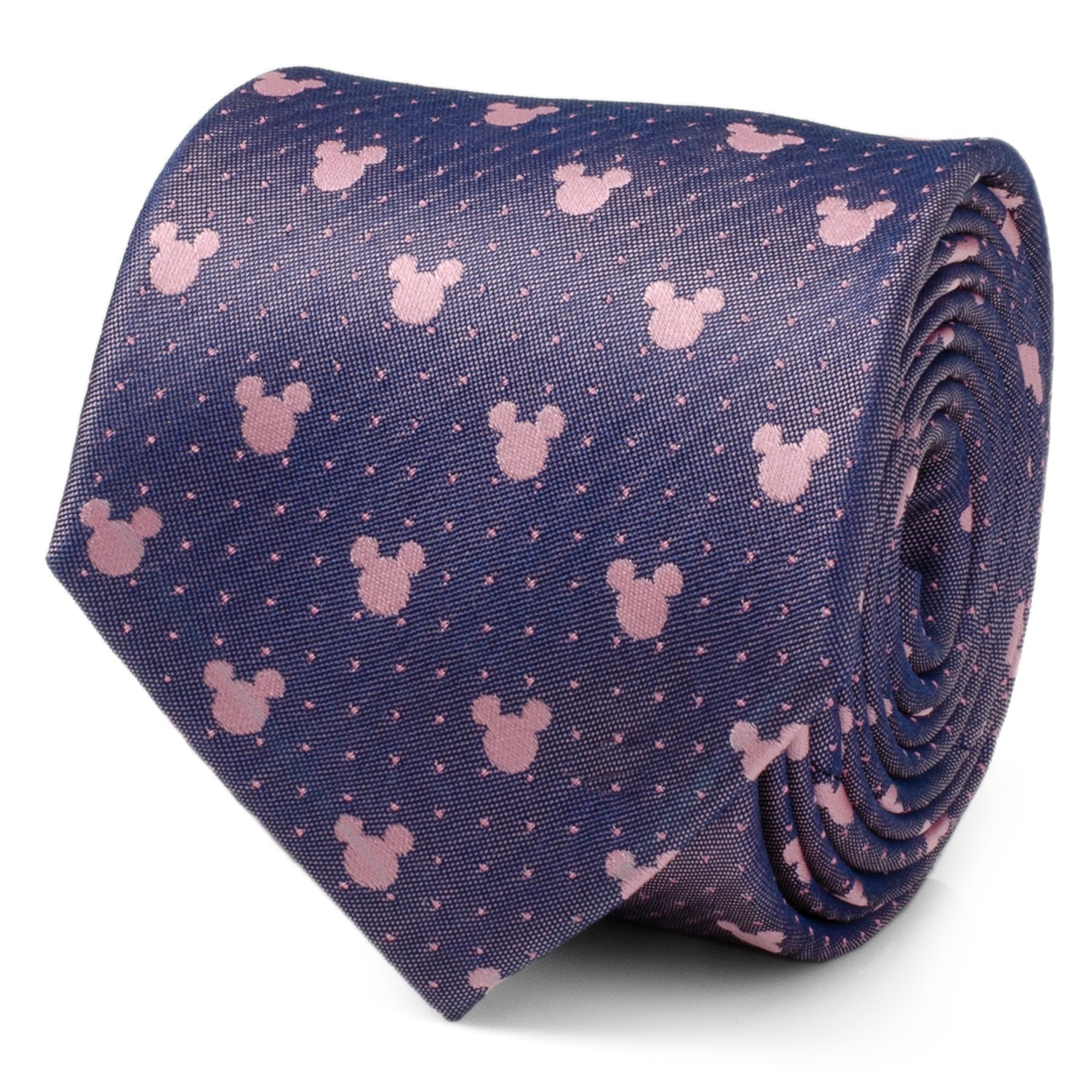  Cufflinks Mickey Silhouette Purple Pink Dot Tie - Default Title - Bonton