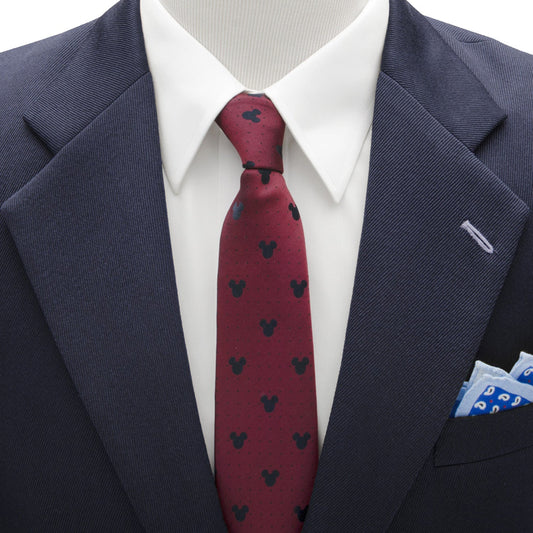 Mickey Mouse Red Pin Dot Men's Tie