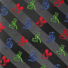 Mickey and Friends Multi Black Stripe Men's Tie