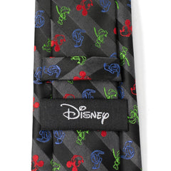 Mickey and Friends Multi Black Stripe Men's Tie