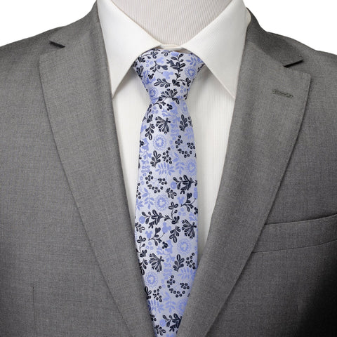 Mickey Silhouette Floral Blue White Tie