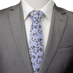 Mickey Silhouette Floral Blue White Tie