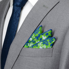 Mickey Floral Green Pocket Square