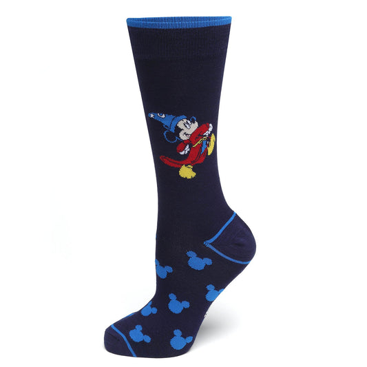 Mickey Fantasia Navy Sock and Mickey Blue Lapel Pin Gift Set