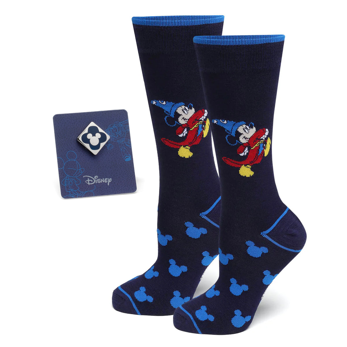  Cufflinks Mickey Fantasia Navy Sock and Mickey Blue Lapel Pin Gift Set - Default Title - Bonton