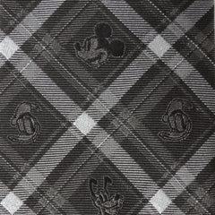 Mickey and Friends Charcoal Plaid Men's Tie