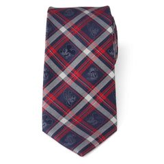 Mickey and Friends Navy Plaid Men's Tie