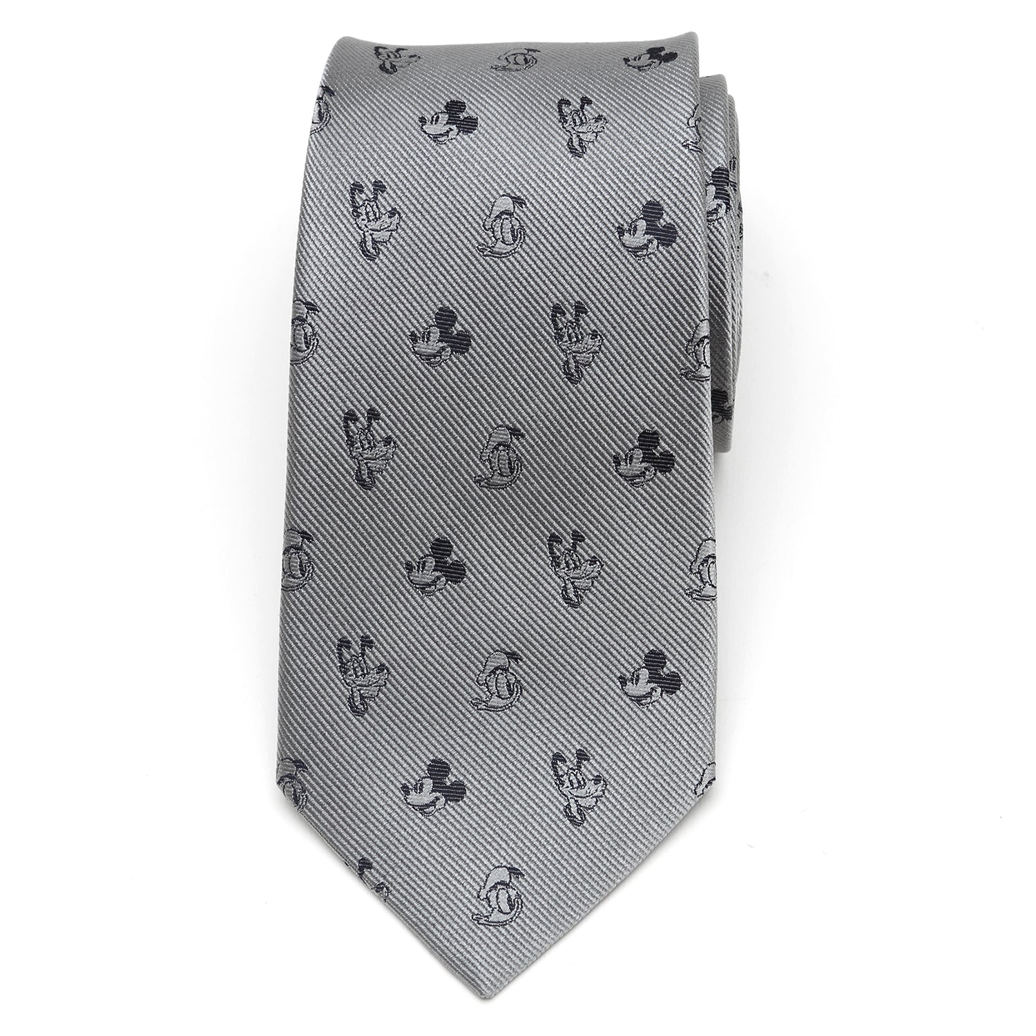  Cufflinks Mickey and Friends Gray Men's Tie - Default Title - Bonton