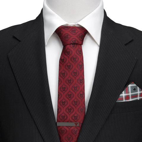 Mickey Mouse Holiday Metallic Black Silk Men's Tie