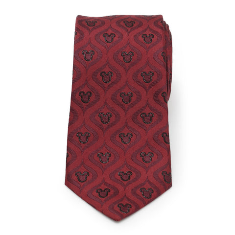 Mickey Mouse Holiday Metallic Black Silk Men's Tie