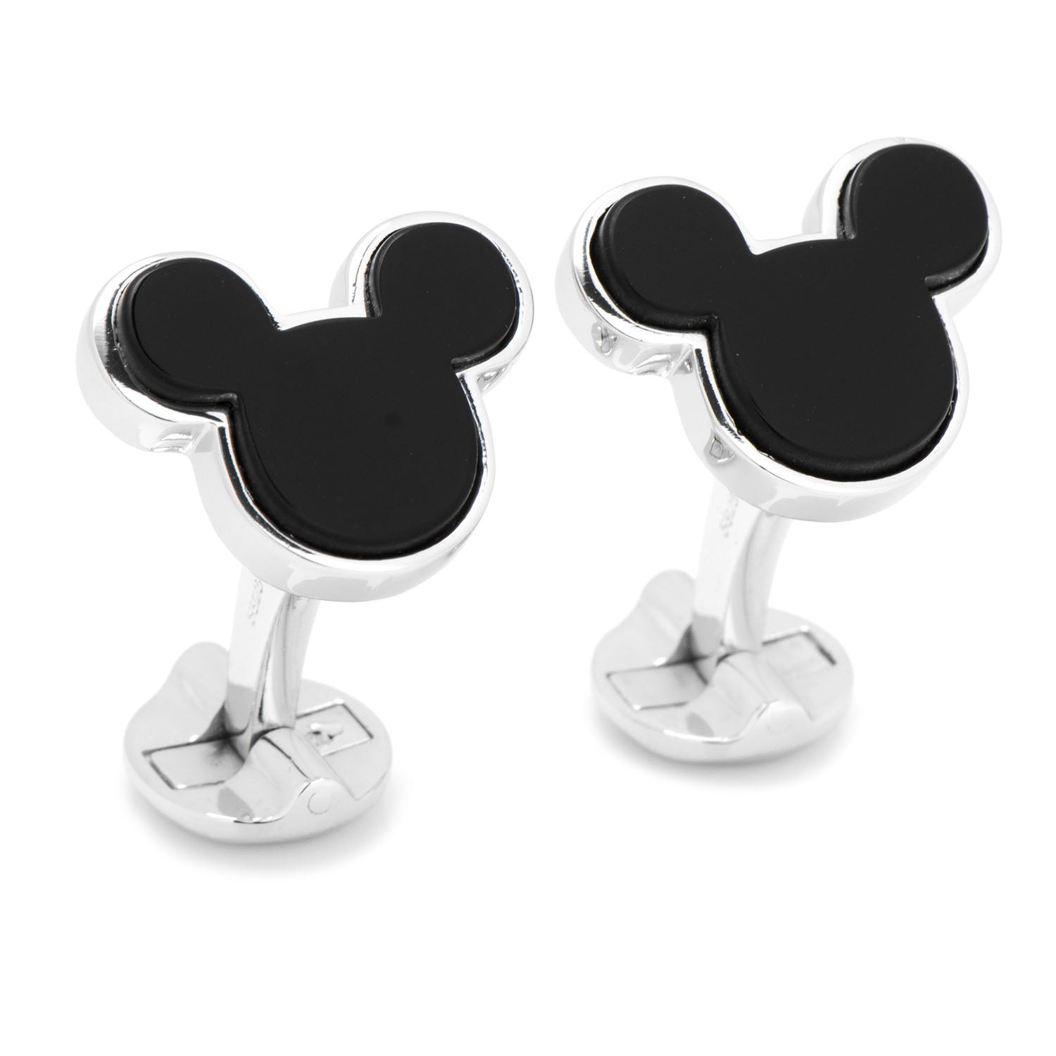  Cufflinks Sterling Silver and Onyx Mickey Mouse Cufflinks - Default Title - Bonton