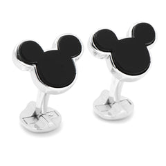 Sterling Silver and Onyx Mickey Mouse Cufflinks