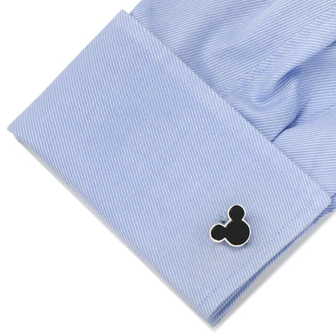 Sterling Silver and Onyx Mickey Mouse Cufflinks