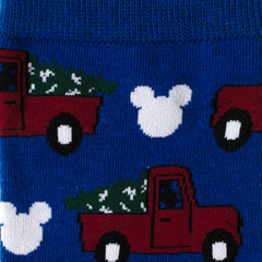 Mickey Holiday Truck Navy Sock and Mickey Blue Lapel Pin Gift Set