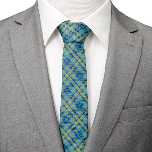 Monsters Inc Plaid Blue Green Tie