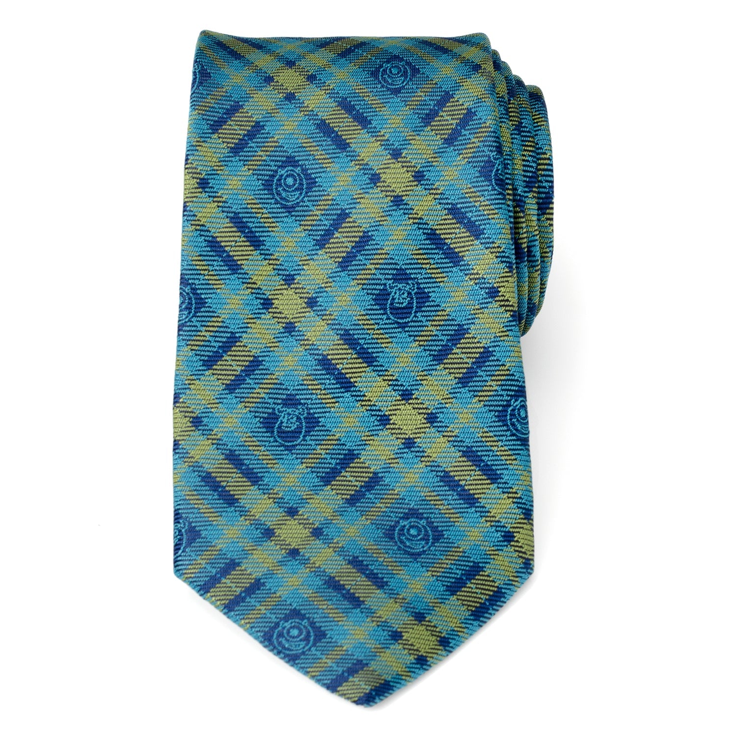  Cufflinks Monsters Inc Plaid Blue Green Tie - Default Title - Bonton