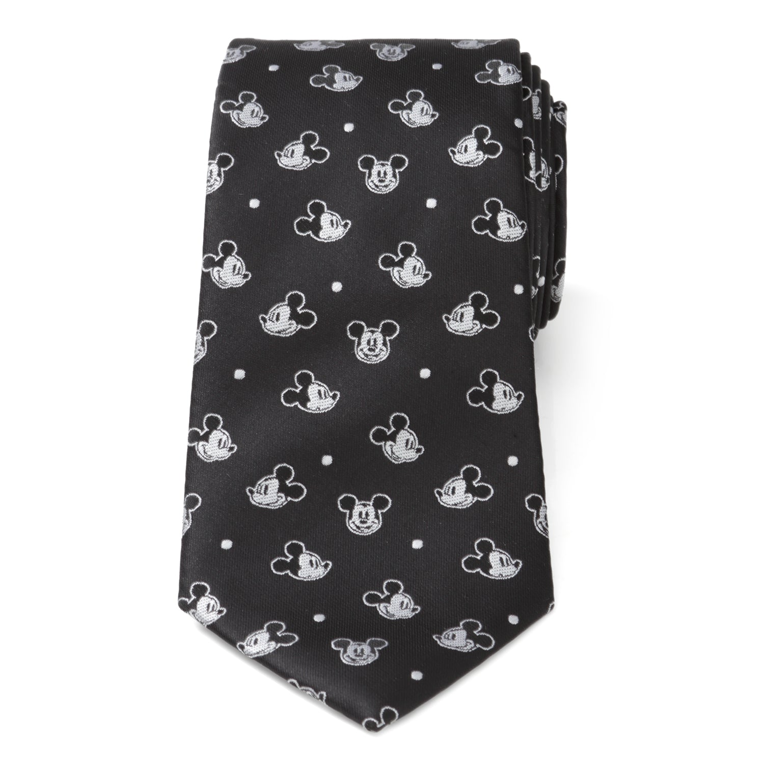  Cufflinks Mickey Dot Black Men's Tie - Default Title - Bonton