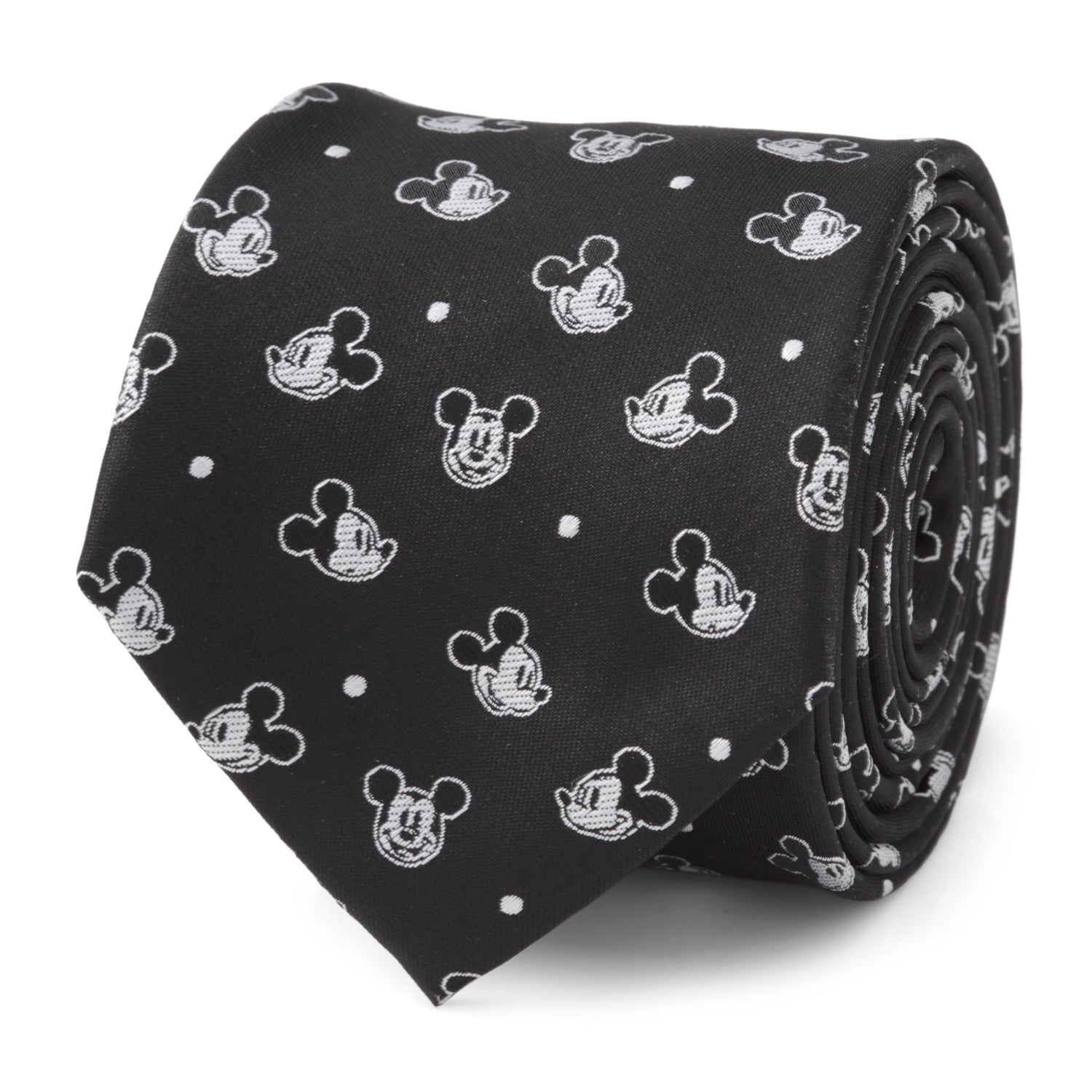  Cufflinks Mickey Dot Black Men's Tie - Default Title - Bonton