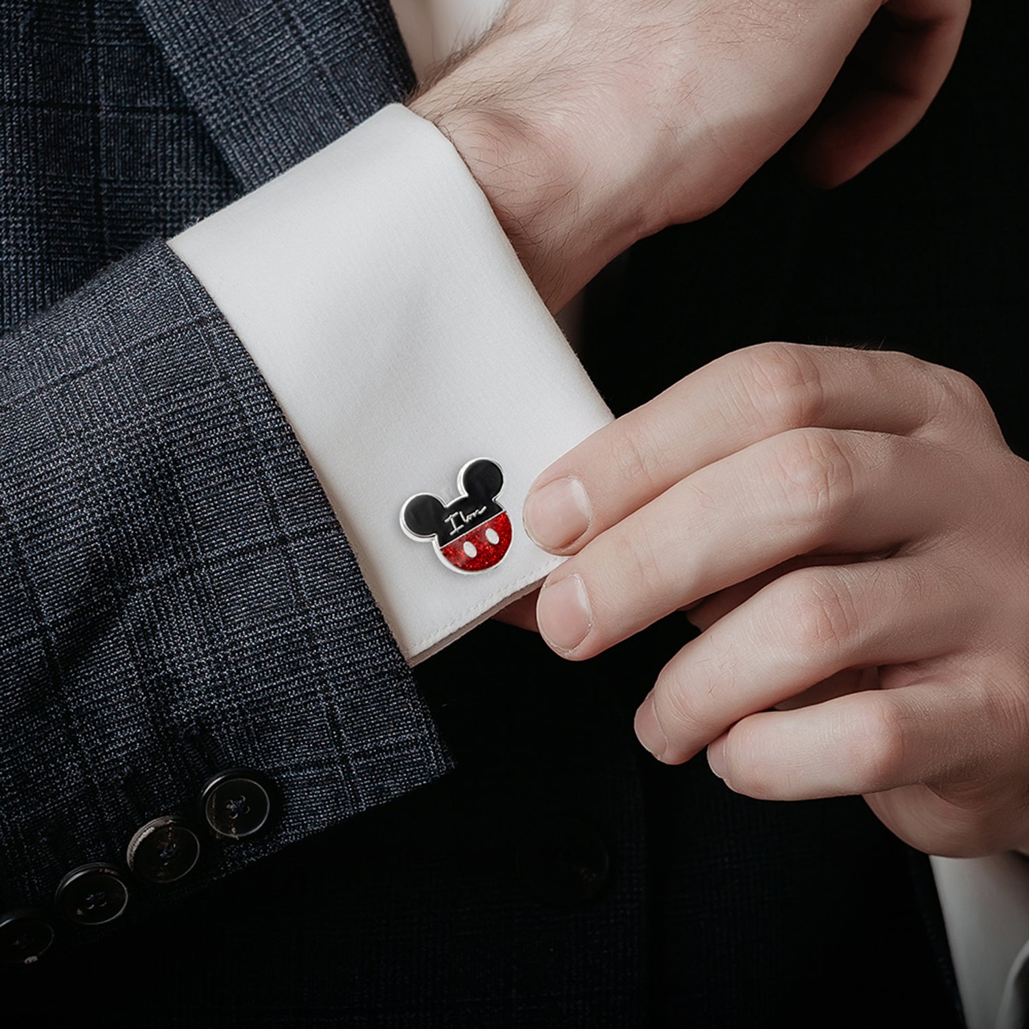  Cufflinks Mickey Minnie 