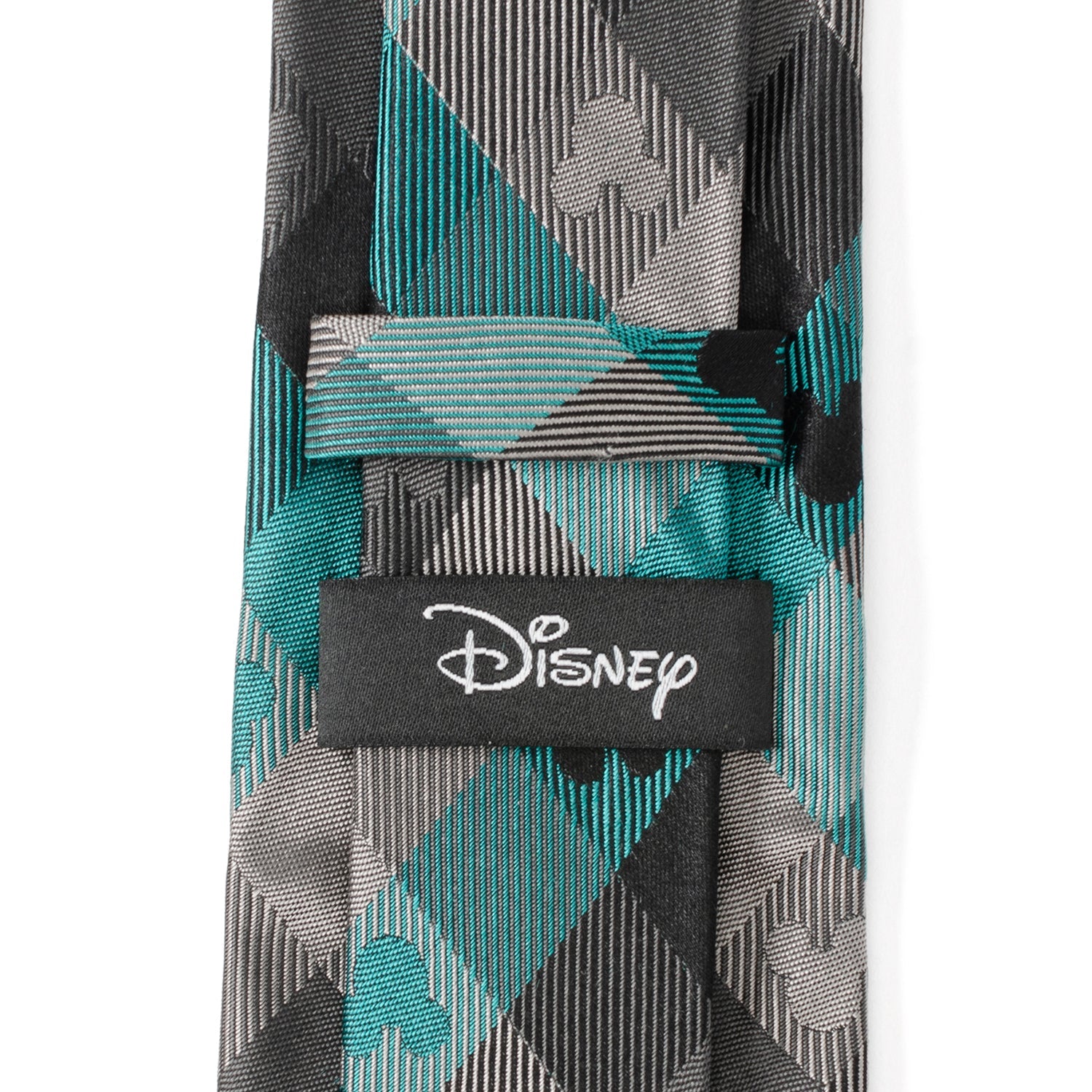  Cufflinks Mickey Silhouette Teal Plaid Men's Tie - Default Title - Bonton