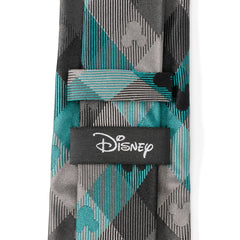 Mickey Silhouette Teal Plaid Men's Tie