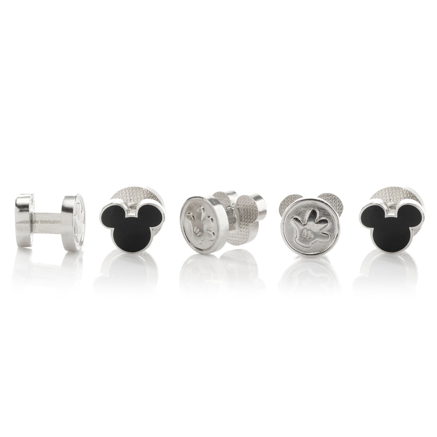  Cufflinks Mickey Mouse Silhouette 5-Stud Set - Default Title - Bonton