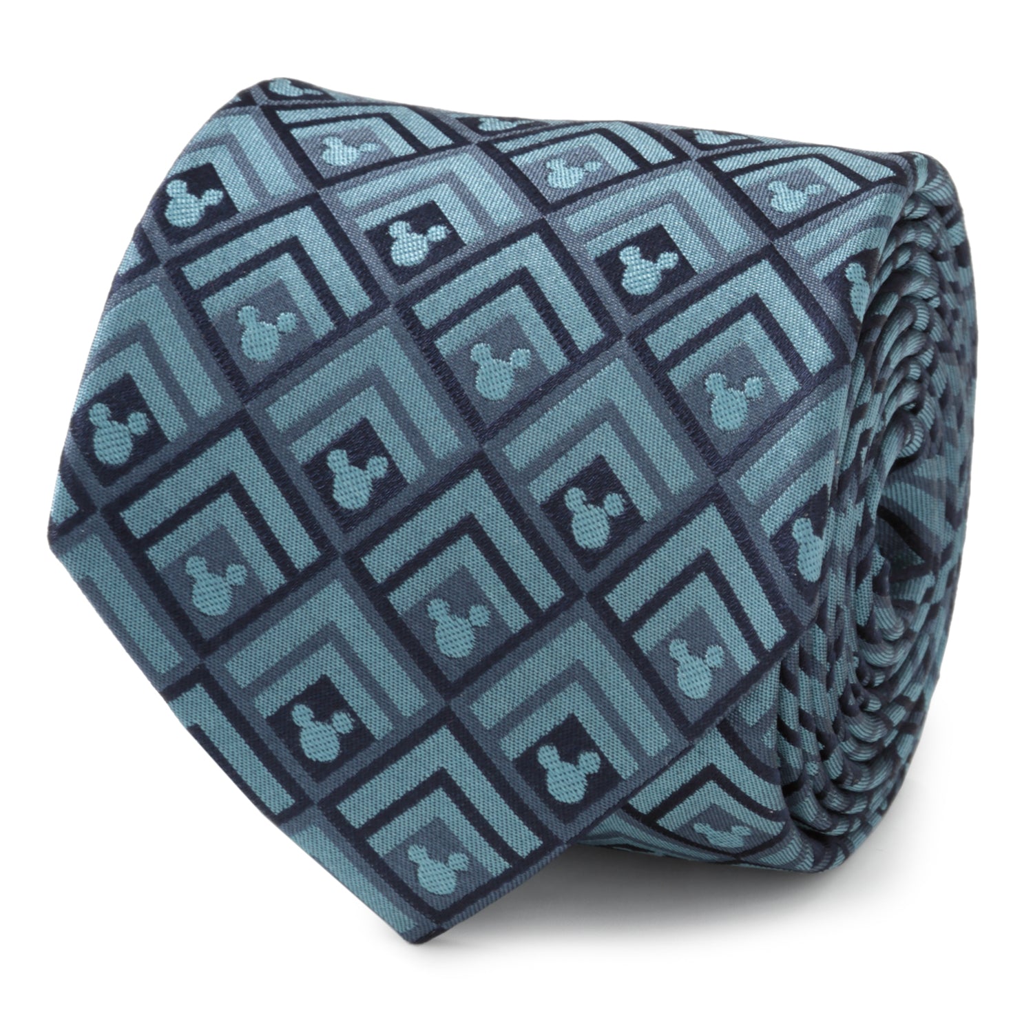  Cufflinks Mickey Diamond Teal Men's Tie - Default Title - Bonton