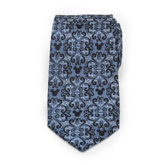 Mickey Mouse Damask Tile Blue Men's Tie