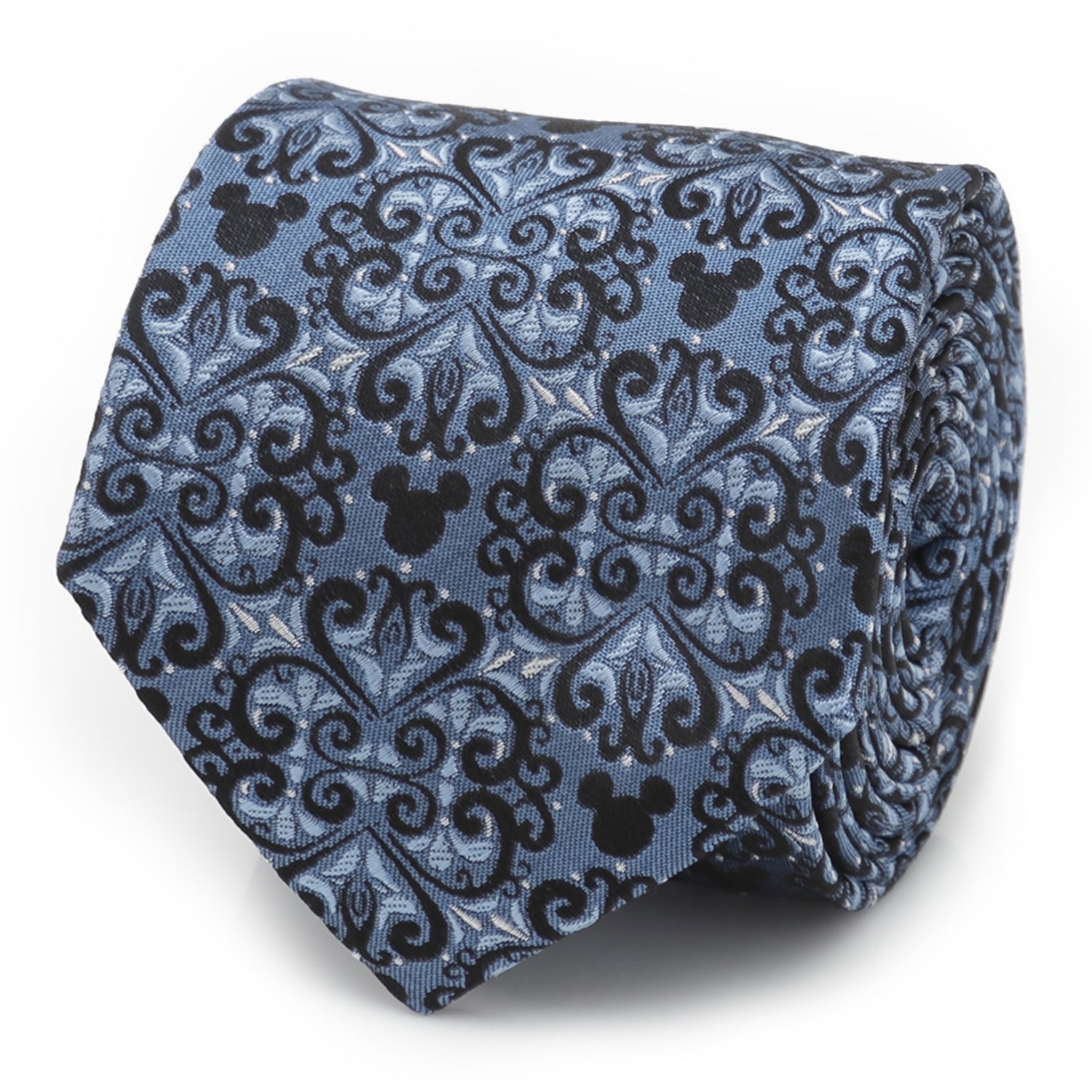  Cufflinks Mickey Mouse Damask Tile Blue Men's Tie - Default Title - Bonton