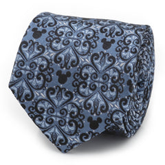 Mickey Mouse Damask Tile Blue Men's Tie