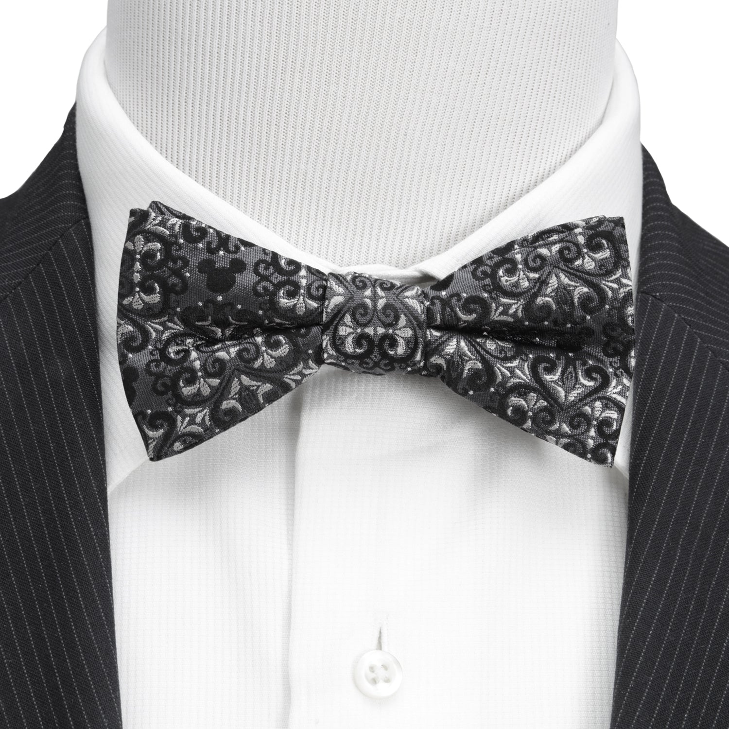  Cufflinks Mickey Mouse Damask Pocket Square and Bow Tie Gift Set - Default Title - Bonton
