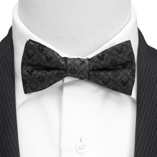 Mickey Mouse Pattern Black Bow Tie