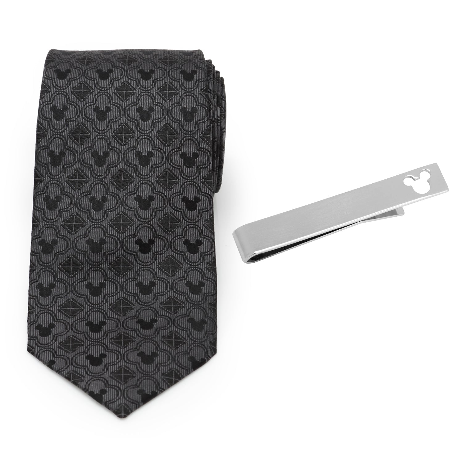  Cufflinks Mickey Mouse Black Necktie and Tie Bar Gift Set - Default Title - Bonton