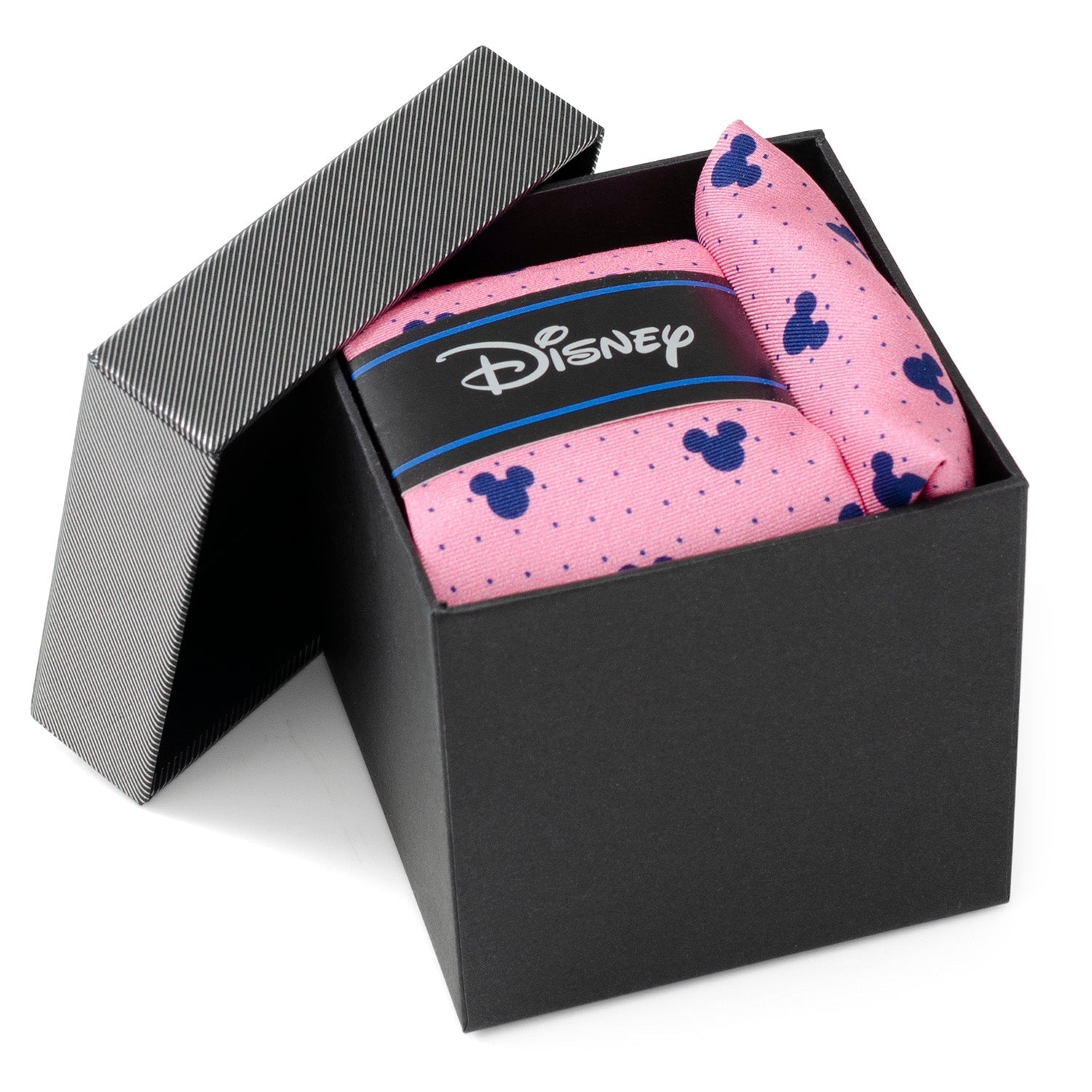  Cufflinks Mickey Mouse Dot Pink Tie and Pocket Square Gift Set - Default Title - Bonton