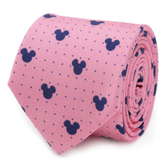 Mickey Mouse Dot Pink Tie and Pocket Square Gift Set