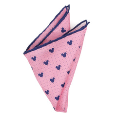 Mickey Mouse Dot Pink Pocket Square