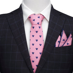 Mickey Mouse Dot Pink Men's Tie