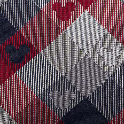 Mickey Mouse Red and Blue Plaid Men's Tie