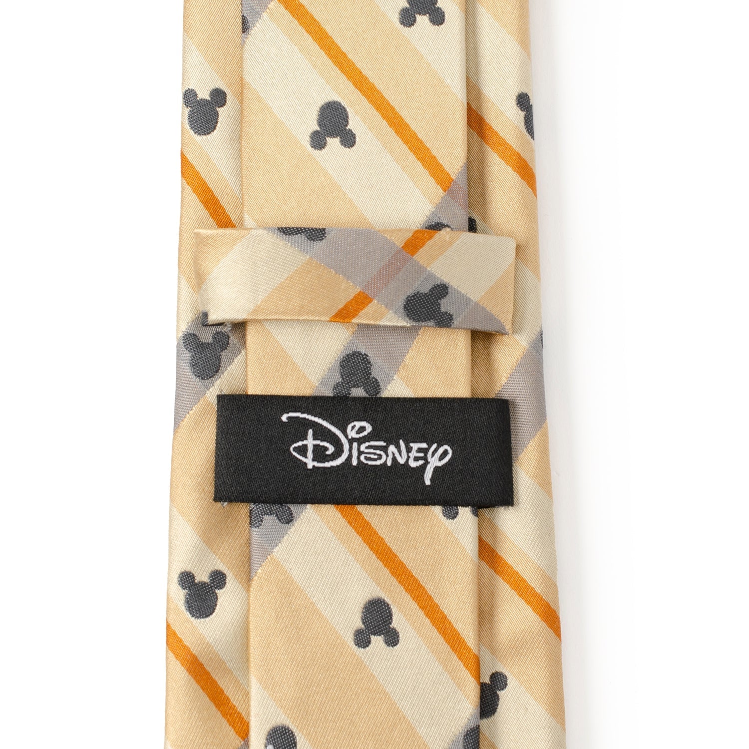  Cufflinks Mickey Silhouette Tan Plaid Tie - Default Title - Bonton