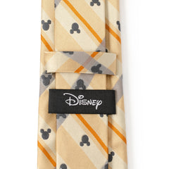 Mickey Silhouette Tan Plaid Tie