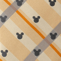 Mickey Silhouette Tan Plaid Tie