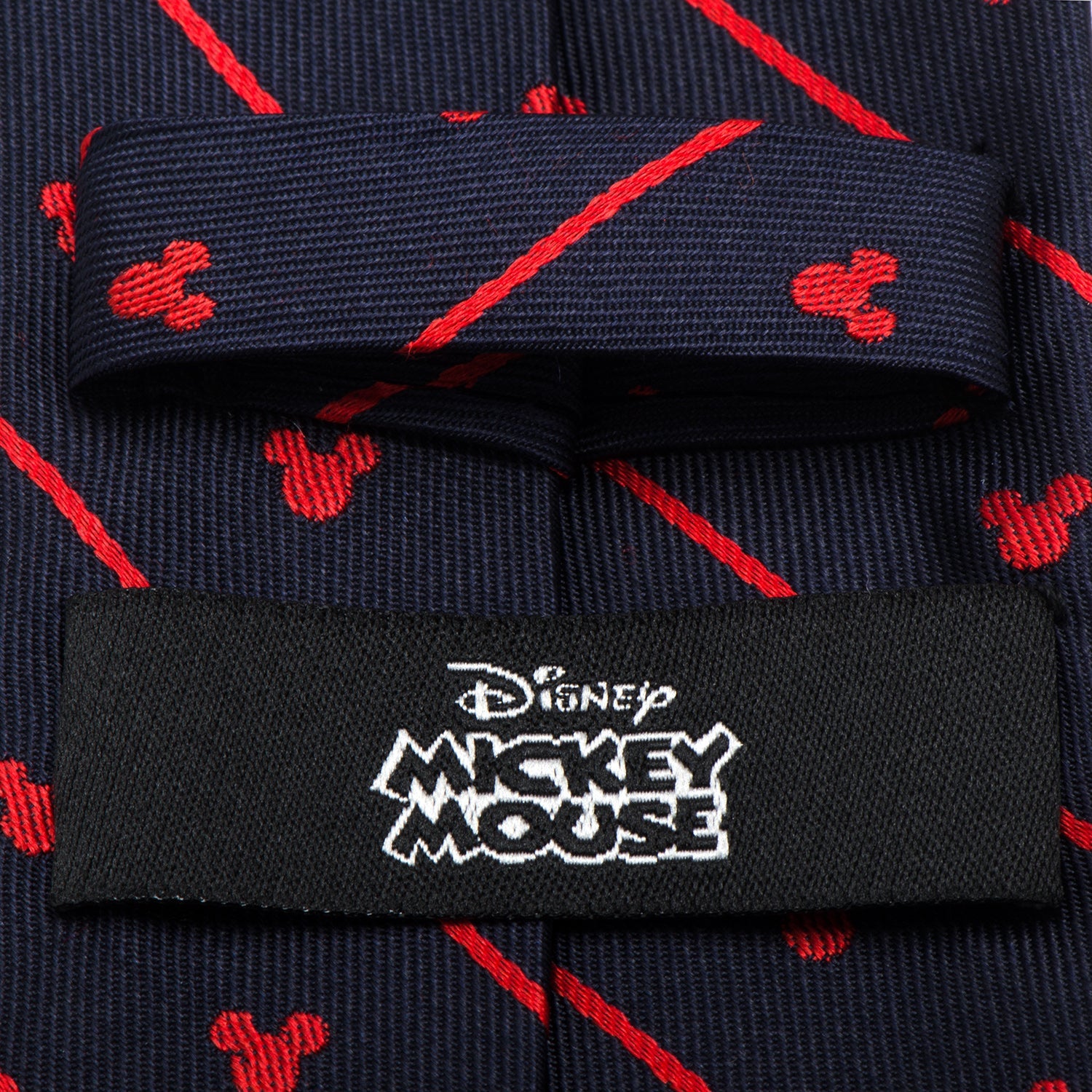  Cufflinks Mickey Mouse Navy Pinstripe Tie - Default Title - Bonton