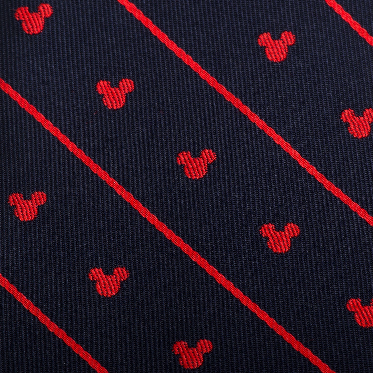  Cufflinks Mickey Mouse Navy Pinstripe Tie - Default Title - Bonton