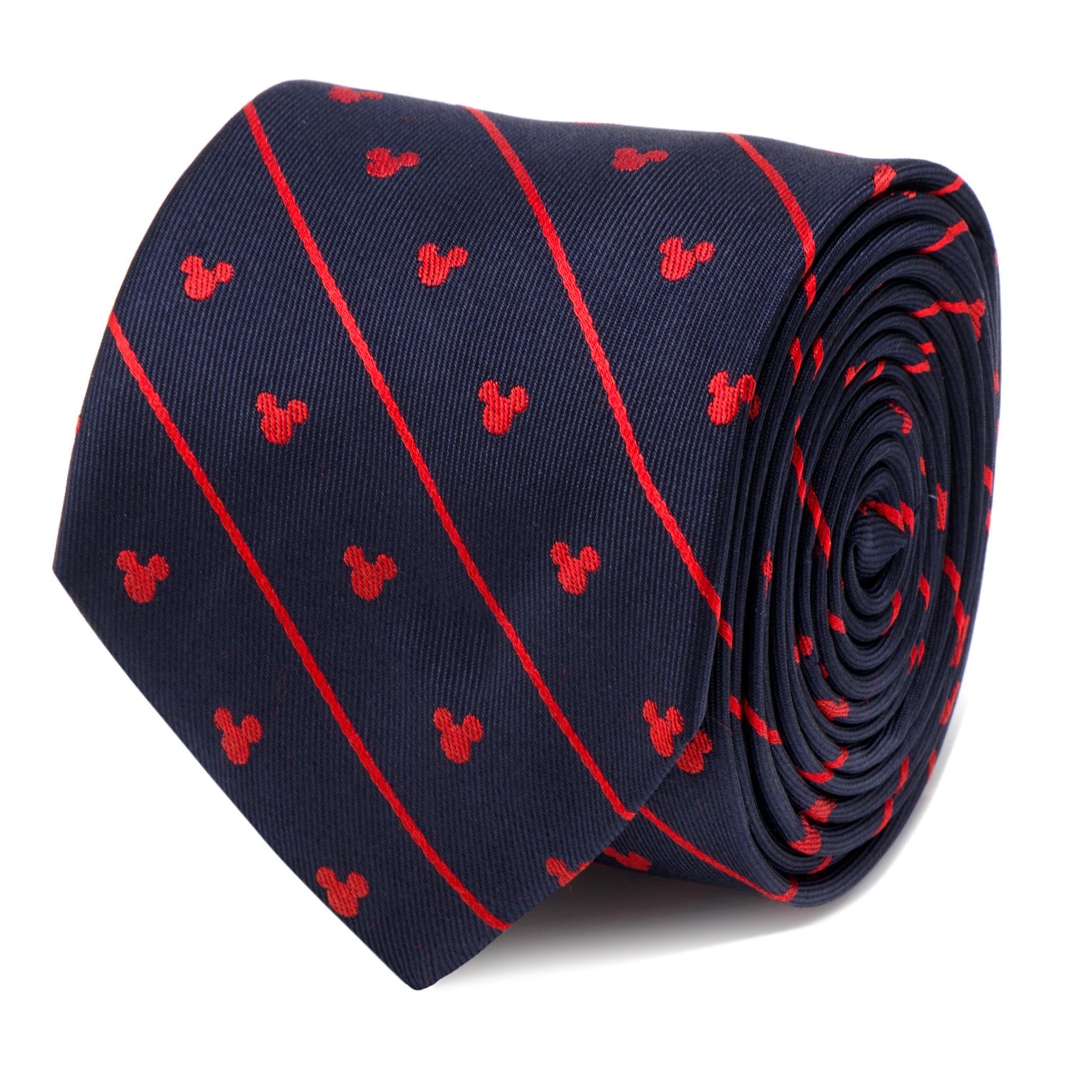  Cufflinks Mickey Mouse Navy Pinstripe Tie - Default Title - Bonton