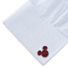 Mickey Mouse Maroon Crystal Cufflinks